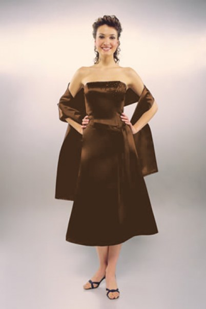Chocolate brown bridesmaid dress - front